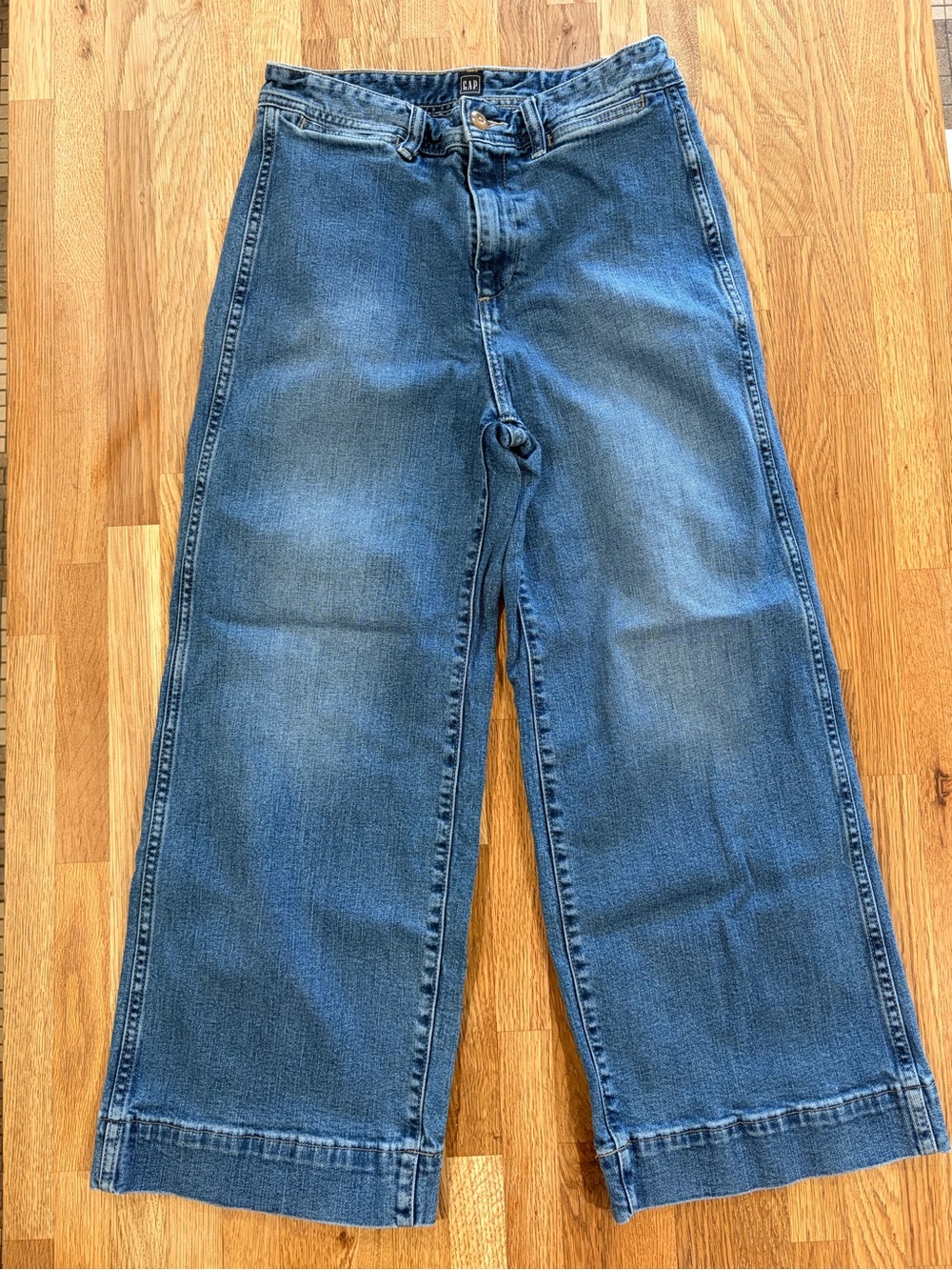 GAP Women's Wide Leg Jeans in Denim Blue